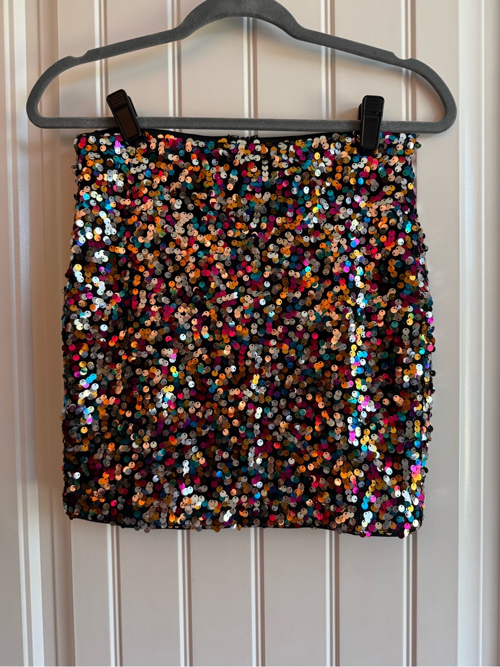 SHEIN Multicolor Sequin Mini Skirt Size M US 6 Sparkly Holiday Party Festival